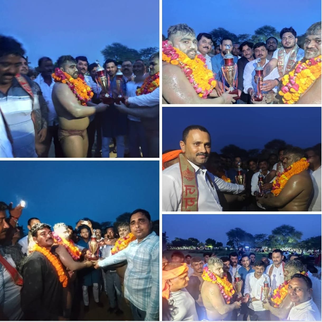 कुश्ती का शुभारंभ नवाबगंज ब्लॉक प्रमुख प्रतिनिधि रवि सिंह के द्वारा किया गया